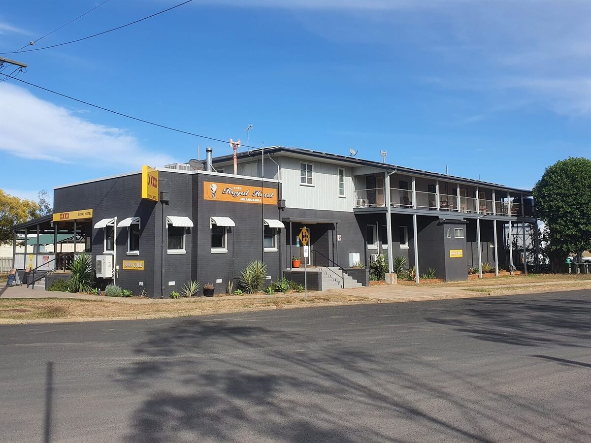 The Royal Hotel Meandarra — a two-storey country pub with a wraparound veranda